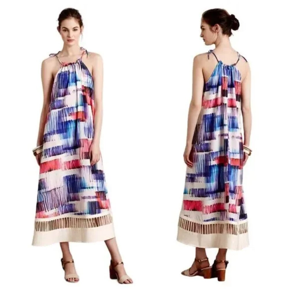 Sachin & Babi Sonora spaghetti strap watercolor print maxi dress XS